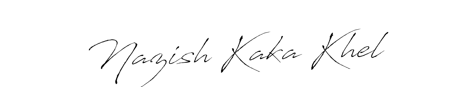 This is the best signature style for the Nazish Kaka Khel name. Also you like these signature font (Antro_Vectra). Mix name signature. Nazish Kaka Khel signature style 6 images and pictures png