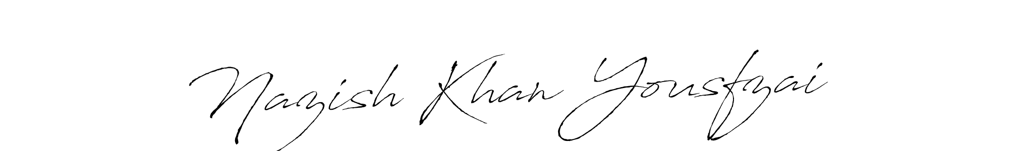 Antro_Vectra is a professional signature style that is perfect for those who want to add a touch of class to their signature. It is also a great choice for those who want to make their signature more unique. Get Nazish Khan Yousfzai name to fancy signature for free. Nazish Khan Yousfzai signature style 6 images and pictures png