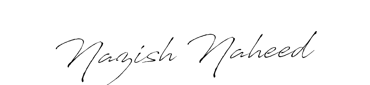 You should practise on your own different ways (Antro_Vectra) to write your name (Nazish Naheed) in signature. don't let someone else do it for you. Nazish Naheed signature style 6 images and pictures png