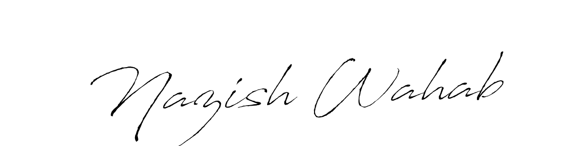 if you are searching for the best signature style for your name Nazish Wahab. so please give up your signature search. here we have designed multiple signature styles  using Antro_Vectra. Nazish Wahab signature style 6 images and pictures png
