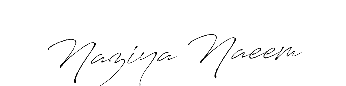 Create a beautiful signature design for name Naziya Naeem. With this signature (Antro_Vectra) fonts, you can make a handwritten signature for free. Naziya Naeem signature style 6 images and pictures png