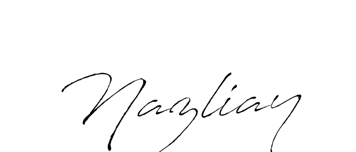 if you are searching for the best signature style for your name Nazliay. so please give up your signature search. here we have designed multiple signature styles  using Antro_Vectra. Nazliay signature style 6 images and pictures png