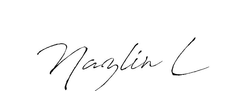 This is the best signature style for the Nazlin L name. Also you like these signature font (Antro_Vectra). Mix name signature. Nazlin L signature style 6 images and pictures png