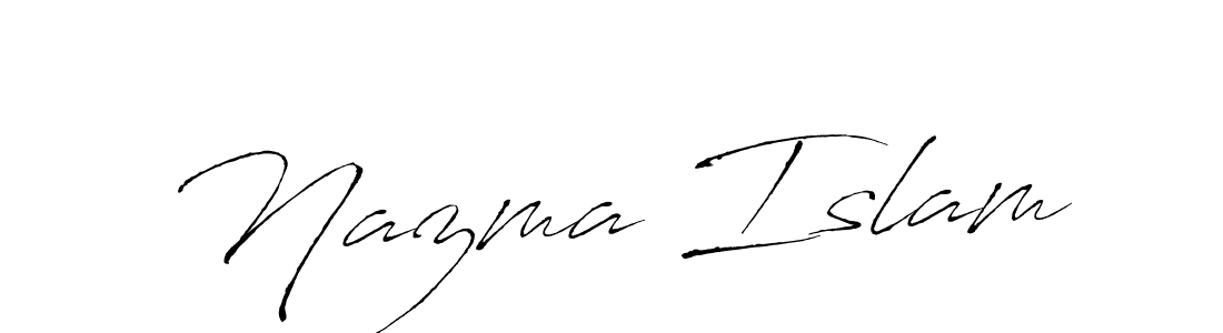 Antro_Vectra is a professional signature style that is perfect for those who want to add a touch of class to their signature. It is also a great choice for those who want to make their signature more unique. Get Nazma Islam name to fancy signature for free. Nazma Islam signature style 6 images and pictures png
