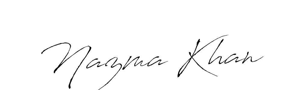 The best way (Antro_Vectra) to make a short signature is to pick only two or three words in your name. The name Nazma Khan include a total of six letters. For converting this name. Nazma Khan signature style 6 images and pictures png