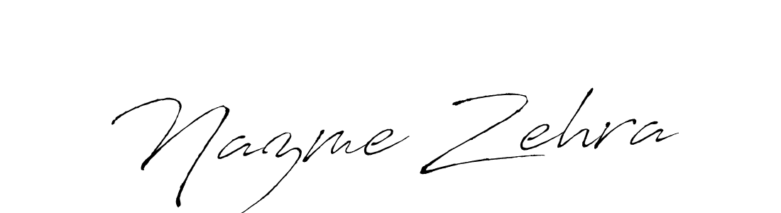 How to make Nazme Zehra name signature. Use Antro_Vectra style for creating short signs online. This is the latest handwritten sign. Nazme Zehra signature style 6 images and pictures png