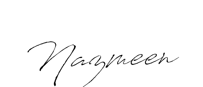 Use a signature maker to create a handwritten signature online. With this signature software, you can design (Antro_Vectra) your own signature for name Nazmeen. Nazmeen signature style 6 images and pictures png