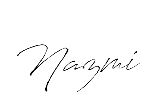Design your own signature with our free online signature maker. With this signature software, you can create a handwritten (Antro_Vectra) signature for name Nazmi. Nazmi signature style 6 images and pictures png