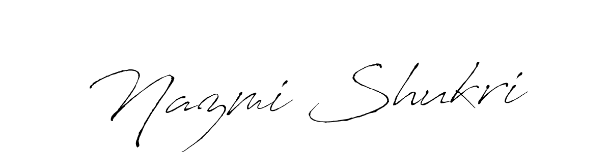 if you are searching for the best signature style for your name Nazmi Shukri. so please give up your signature search. here we have designed multiple signature styles  using Antro_Vectra. Nazmi Shukri signature style 6 images and pictures png