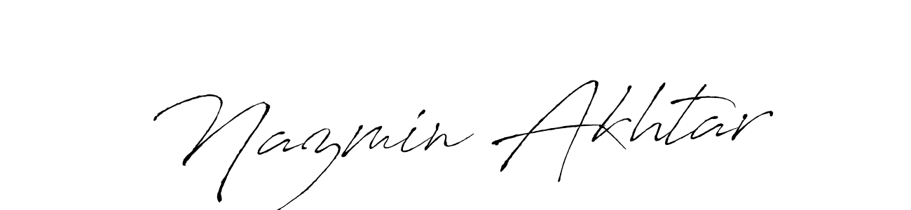 Make a beautiful signature design for name Nazmin Akhtar. With this signature (Antro_Vectra) style, you can create a handwritten signature for free. Nazmin Akhtar signature style 6 images and pictures png
