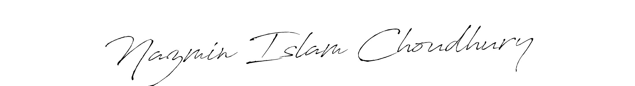 Design your own signature with our free online signature maker. With this signature software, you can create a handwritten (Antro_Vectra) signature for name Nazmin Islam Choudhury. Nazmin Islam Choudhury signature style 6 images and pictures png