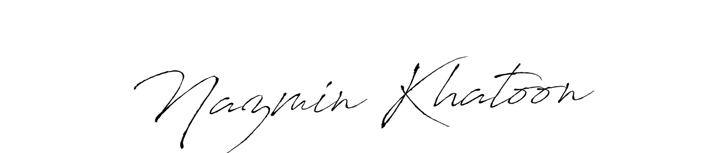 How to make Nazmin Khatoon name signature. Use Antro_Vectra style for creating short signs online. This is the latest handwritten sign. Nazmin Khatoon signature style 6 images and pictures png