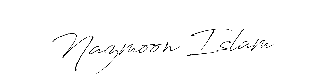 Design your own signature with our free online signature maker. With this signature software, you can create a handwritten (Antro_Vectra) signature for name Nazmoon Islam. Nazmoon Islam signature style 6 images and pictures png