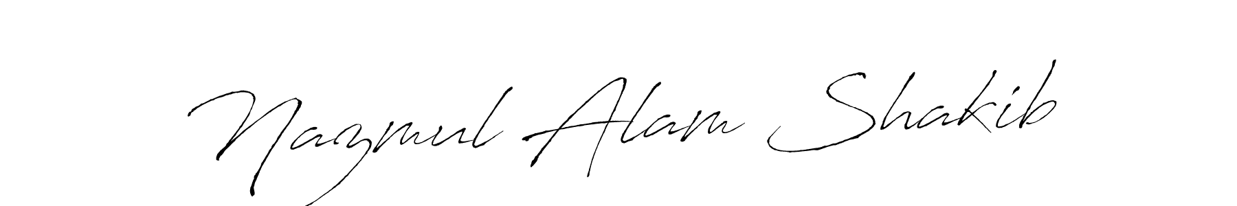 How to make Nazmul Alam Shakib name signature. Use Antro_Vectra style for creating short signs online. This is the latest handwritten sign. Nazmul Alam Shakib signature style 6 images and pictures png