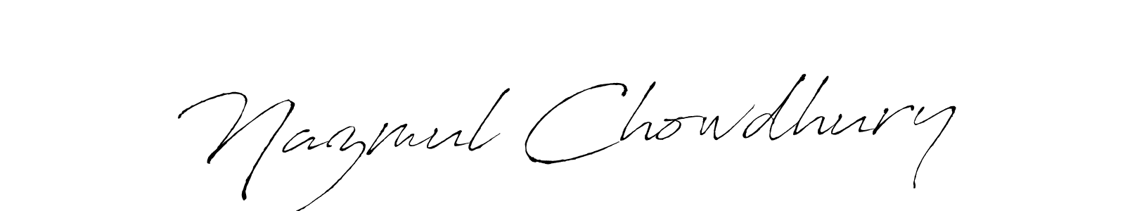 How to make Nazmul Chowdhury signature? Antro_Vectra is a professional autograph style. Create handwritten signature for Nazmul Chowdhury name. Nazmul Chowdhury signature style 6 images and pictures png