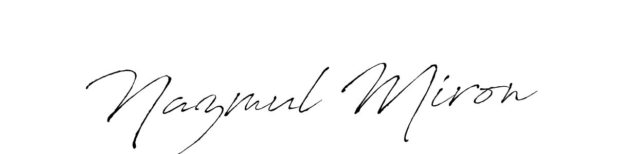 How to make Nazmul Miron name signature. Use Antro_Vectra style for creating short signs online. This is the latest handwritten sign. Nazmul Miron signature style 6 images and pictures png