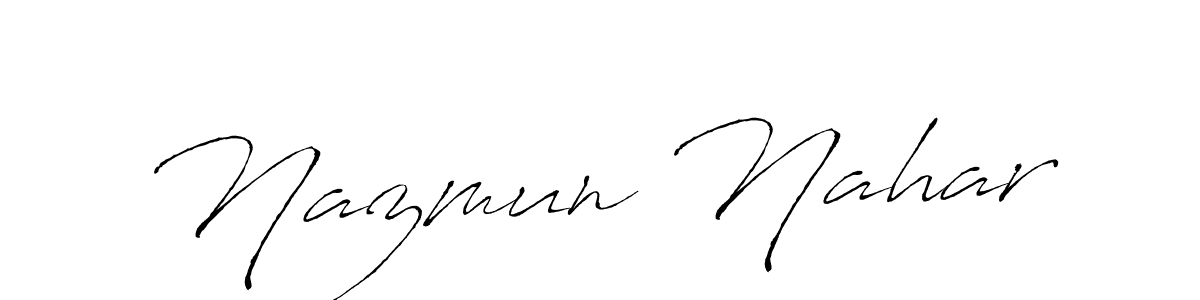 Nazmun Nahar stylish signature style. Best Handwritten Sign (Antro_Vectra) for my name. Handwritten Signature Collection Ideas for my name Nazmun Nahar. Nazmun Nahar signature style 6 images and pictures png
