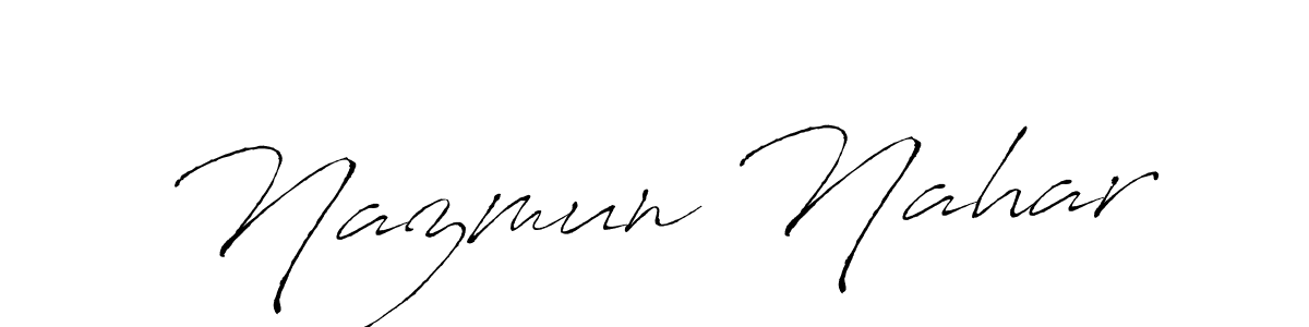 It looks lik you need a new signature style for name Nazmun Nahar. Design unique handwritten (Antro_Vectra) signature with our free signature maker in just a few clicks. Nazmun Nahar signature style 6 images and pictures png