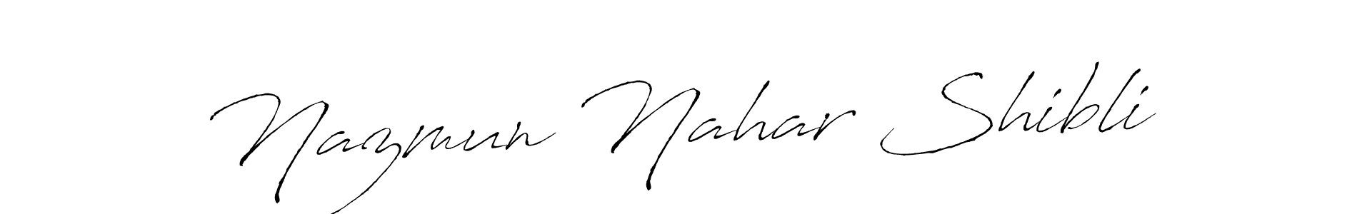 Design your own signature with our free online signature maker. With this signature software, you can create a handwritten (Antro_Vectra) signature for name Nazmun Nahar Shibli. Nazmun Nahar Shibli signature style 6 images and pictures png