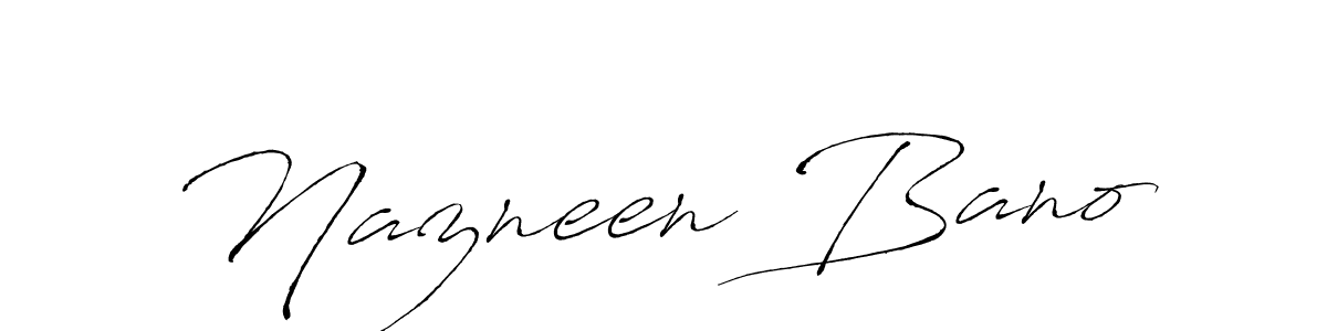 The best way (Antro_Vectra) to make a short signature is to pick only two or three words in your name. The name Nazneen Bano include a total of six letters. For converting this name. Nazneen Bano signature style 6 images and pictures png