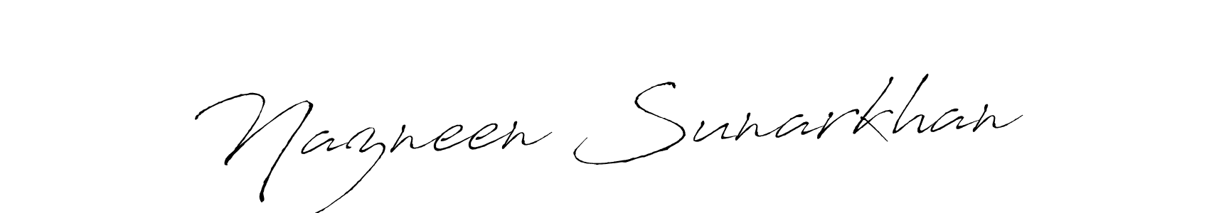 Create a beautiful signature design for name Nazneen Sunarkhan. With this signature (Antro_Vectra) fonts, you can make a handwritten signature for free. Nazneen Sunarkhan signature style 6 images and pictures png