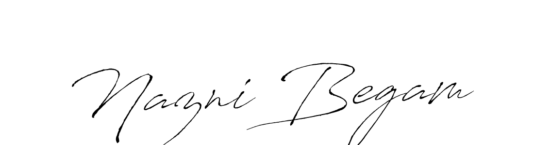 The best way (Antro_Vectra) to make a short signature is to pick only two or three words in your name. The name Nazni Begam include a total of six letters. For converting this name. Nazni Begam signature style 6 images and pictures png