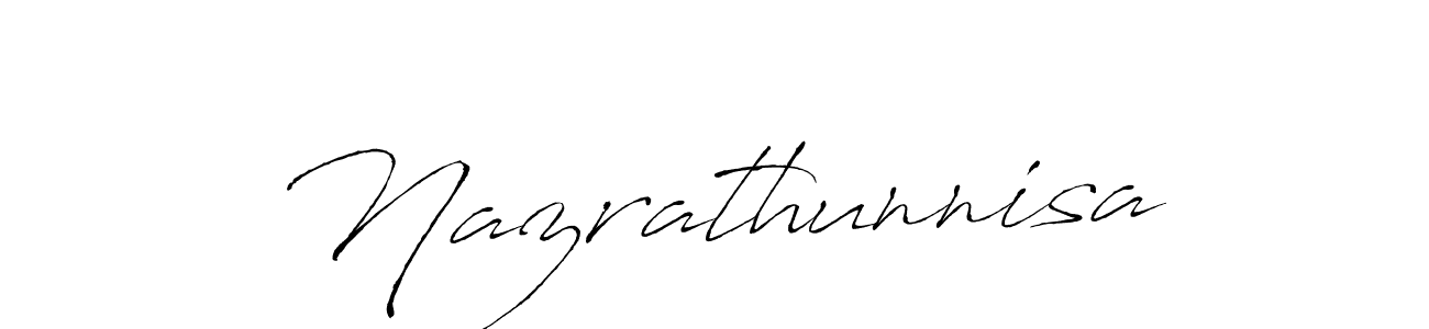 Make a beautiful signature design for name Nazrathunnisa. With this signature (Antro_Vectra) style, you can create a handwritten signature for free. Nazrathunnisa signature style 6 images and pictures png