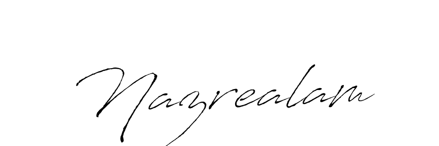 Similarly Antro_Vectra is the best handwritten signature design. Signature creator online .You can use it as an online autograph creator for name Nazrealam. Nazrealam signature style 6 images and pictures png