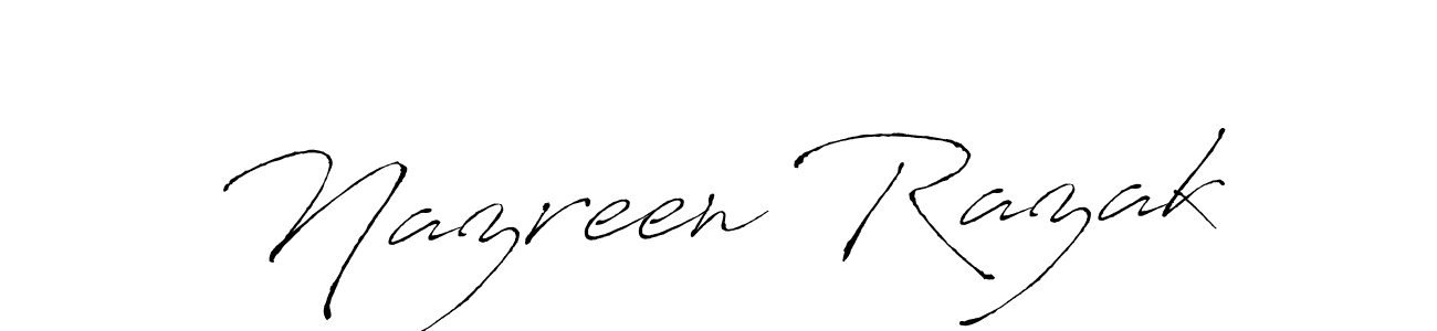 It looks lik you need a new signature style for name Nazreen Razak. Design unique handwritten (Antro_Vectra) signature with our free signature maker in just a few clicks. Nazreen Razak signature style 6 images and pictures png
