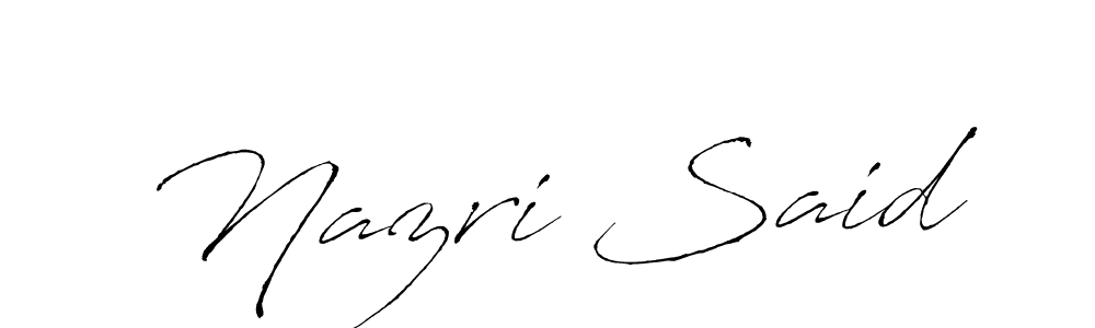 if you are searching for the best signature style for your name Nazri Said. so please give up your signature search. here we have designed multiple signature styles  using Antro_Vectra. Nazri Said signature style 6 images and pictures png