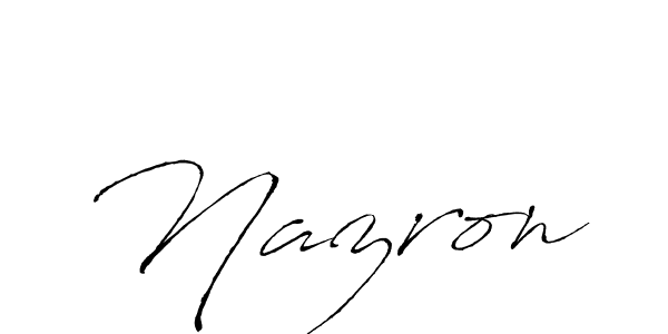 Use a signature maker to create a handwritten signature online. With this signature software, you can design (Antro_Vectra) your own signature for name Nazron. Nazron signature style 6 images and pictures png