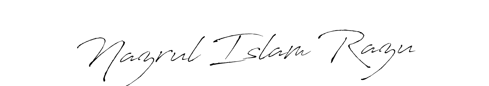 How to make Nazrul Islam Razu signature? Antro_Vectra is a professional autograph style. Create handwritten signature for Nazrul Islam Razu name. Nazrul Islam Razu signature style 6 images and pictures png