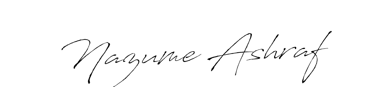 How to make Nazume Ashraf name signature. Use Antro_Vectra style for creating short signs online. This is the latest handwritten sign. Nazume Ashraf signature style 6 images and pictures png