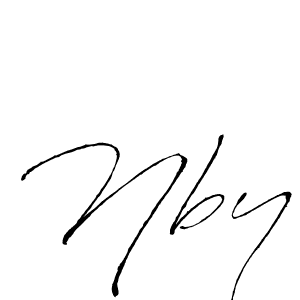 Make a beautiful signature design for name Nby. With this signature (Antro_Vectra) style, you can create a handwritten signature for free. Nby signature style 6 images and pictures png