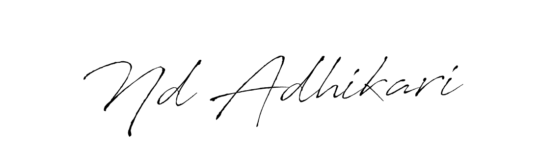 Create a beautiful signature design for name Nd Adhikari. With this signature (Antro_Vectra) fonts, you can make a handwritten signature for free. Nd Adhikari signature style 6 images and pictures png