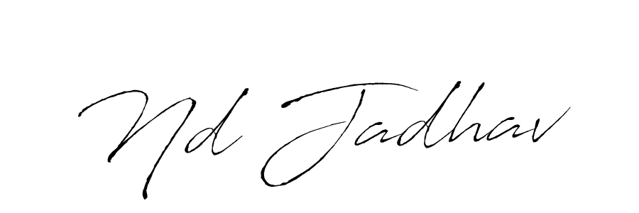 if you are searching for the best signature style for your name Nd Jadhav. so please give up your signature search. here we have designed multiple signature styles  using Antro_Vectra. Nd Jadhav signature style 6 images and pictures png