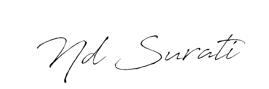 Similarly Antro_Vectra is the best handwritten signature design. Signature creator online .You can use it as an online autograph creator for name Nd Surati. Nd Surati signature style 6 images and pictures png