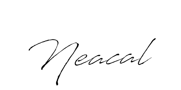 Design your own signature with our free online signature maker. With this signature software, you can create a handwritten (Antro_Vectra) signature for name Neacal. Neacal signature style 6 images and pictures png