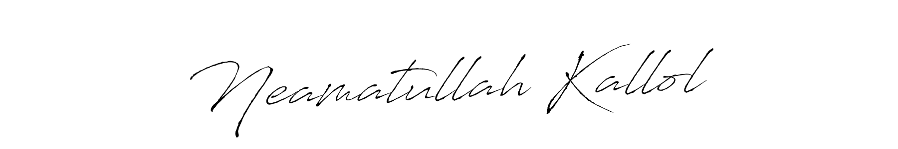 Design your own signature with our free online signature maker. With this signature software, you can create a handwritten (Antro_Vectra) signature for name Neamatullah Kallol. Neamatullah Kallol signature style 6 images and pictures png