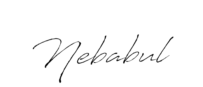 Design your own signature with our free online signature maker. With this signature software, you can create a handwritten (Antro_Vectra) signature for name Nebabul. Nebabul signature style 6 images and pictures png