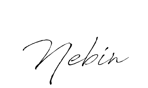 Use a signature maker to create a handwritten signature online. With this signature software, you can design (Antro_Vectra) your own signature for name Nebin. Nebin signature style 6 images and pictures png