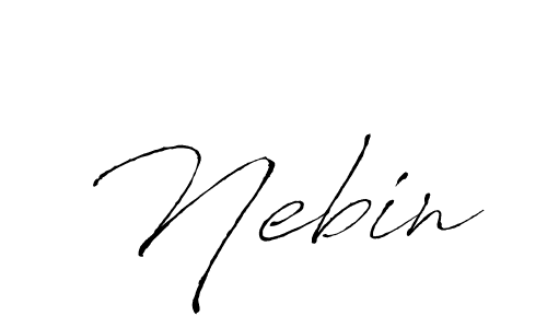 Use a signature maker to create a handwritten signature online. With this signature software, you can design (Antro_Vectra) your own signature for name Nebin. Nebin signature style 6 images and pictures png