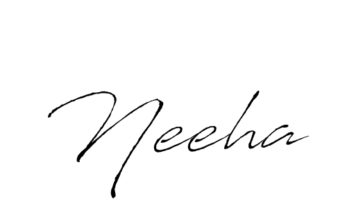 Design your own signature with our free online signature maker. With this signature software, you can create a handwritten (Antro_Vectra) signature for name Neeha. Neeha signature style 6 images and pictures png