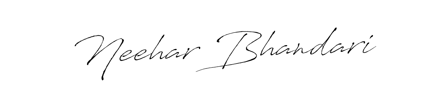 Create a beautiful signature design for name Neehar Bhandari. With this signature (Antro_Vectra) fonts, you can make a handwritten signature for free. Neehar Bhandari signature style 6 images and pictures png