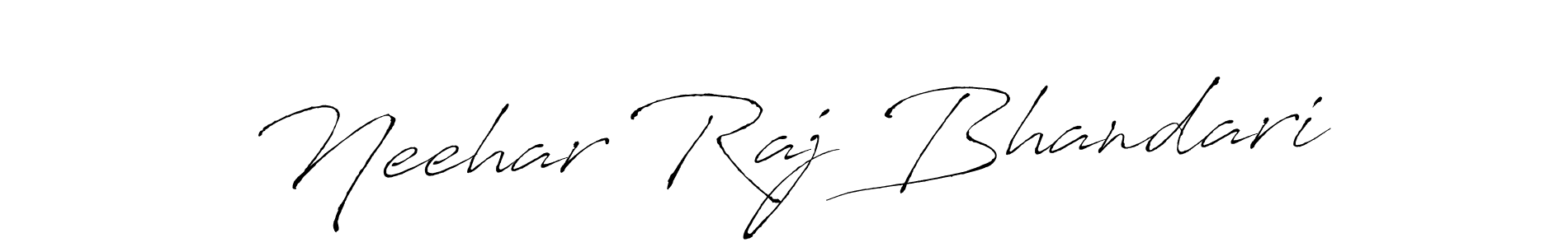 Make a beautiful signature design for name Neehar Raj Bhandari. With this signature (Antro_Vectra) style, you can create a handwritten signature for free. Neehar Raj Bhandari signature style 6 images and pictures png
