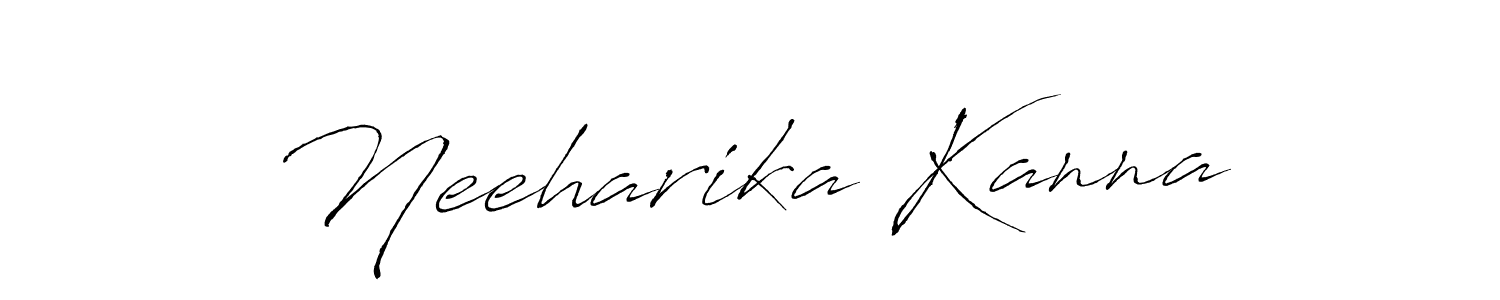 How to make Neeharika Kanna name signature. Use Antro_Vectra style for creating short signs online. This is the latest handwritten sign. Neeharika Kanna signature style 6 images and pictures png