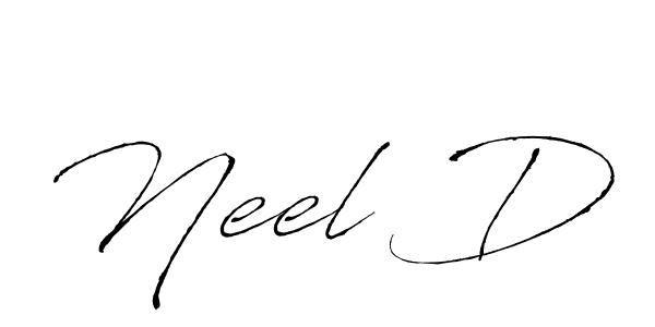 How to make Neel D name signature. Use Antro_Vectra style for creating short signs online. This is the latest handwritten sign. Neel D signature style 6 images and pictures png