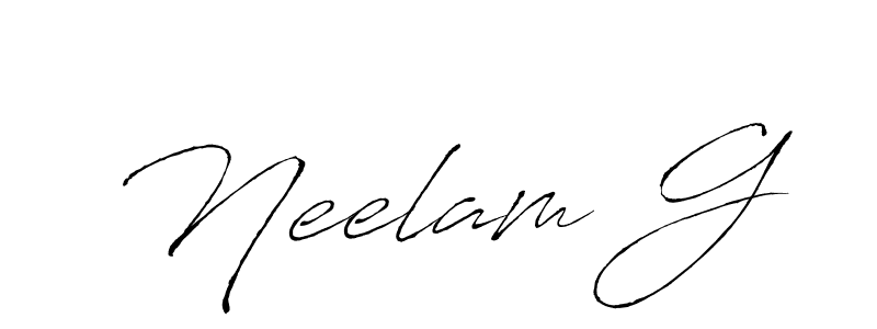 Make a beautiful signature design for name Neelam G. With this signature (Antro_Vectra) style, you can create a handwritten signature for free. Neelam G signature style 6 images and pictures png