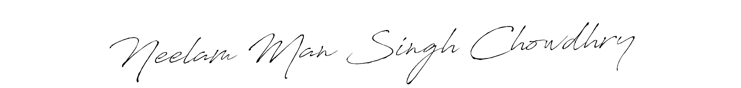 Design your own signature with our free online signature maker. With this signature software, you can create a handwritten (Antro_Vectra) signature for name Neelam Man Singh Chowdhry. Neelam Man Singh Chowdhry signature style 6 images and pictures png