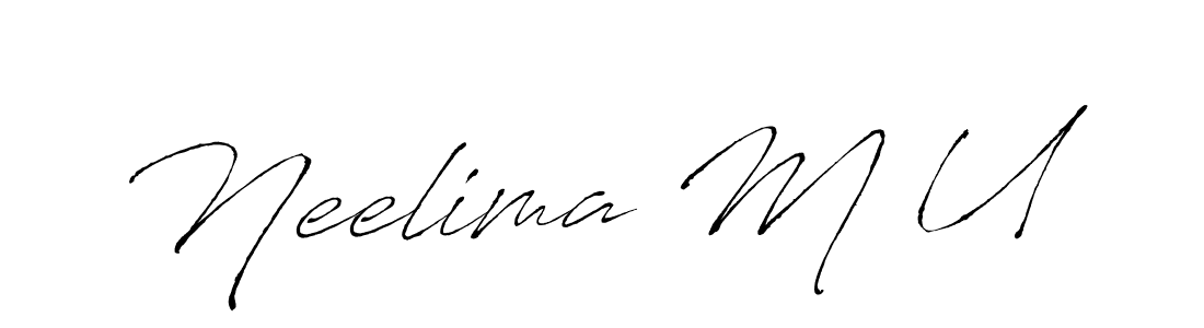 Design your own signature with our free online signature maker. With this signature software, you can create a handwritten (Antro_Vectra) signature for name Neelima M U. Neelima M U signature style 6 images and pictures png